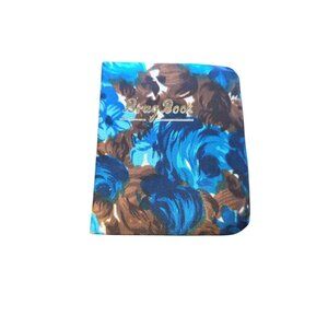 Brag Book Mini Size 3x4in Blue Floral Made In Japan 20 Page Vintage